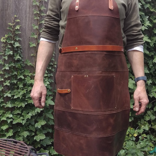 Professional  Lederen Schort BBQ - Keuken_Professional  Leather Apron  BBQ - Kitchen_Papa's+Mama's