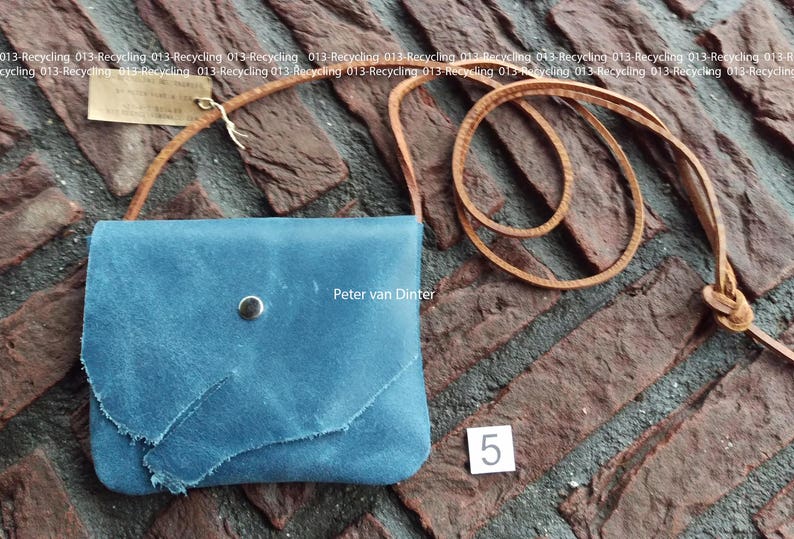 Leather Bag Small / Party-Bag _ Blue Jeans Blue afbeelding 6