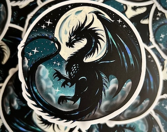 Fantasy Dragon Sticker: Waterproof Vinyl Decal for Kindle, Laptop