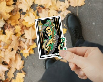 Tarot death sticker for laptop, witchy gifts for best friend, witch stickers for water bottles, pagan sticker, tarot sticker, Wicca sticker