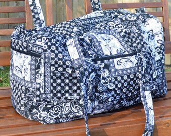 Black and White Duffel, Quilted