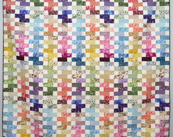 Scrappy Rainbow Floral Zipper Quilt