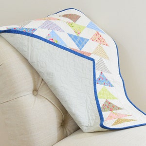 Pastel Flying Geese Triangles Table Square Quilt image 4