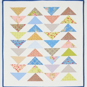 Pastel Flying Geese Triangles Table Square Quilt image 2