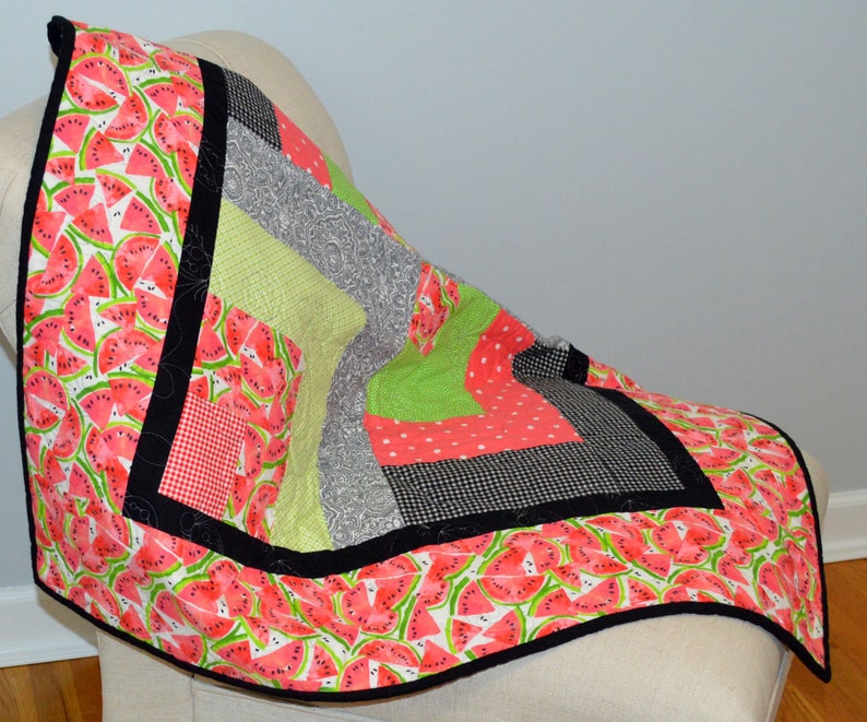 Watermelon Flannel Baby Quilt
