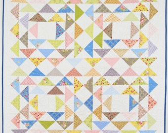 Pastel Flying Geese Triangles Wall Hanging Quilt