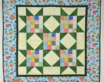 Spring Floral Star Wall Hanging Quilt