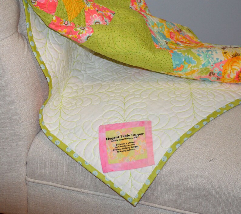 Green and Pink Floral Quilt