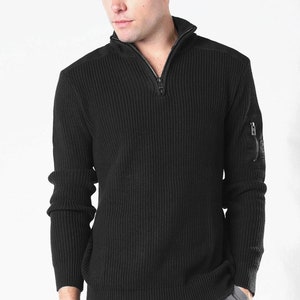 ZIMEGO Mens Long Sleeve Stone Washed Vintage Turtle Neck Mock Neck Pullover Sweater