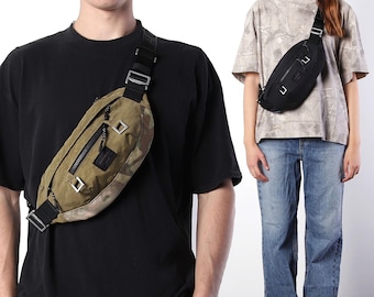 Tactical Fanny Pack: Nylon Crossbody Sling Bag for Travel