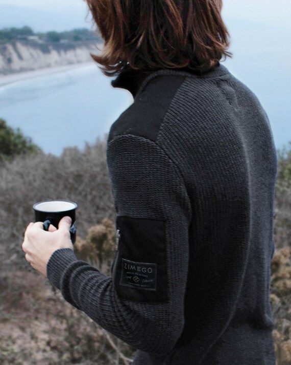 ZIMEGO Mens Long Sleeve Stone Washed Vintage Turtle Neck