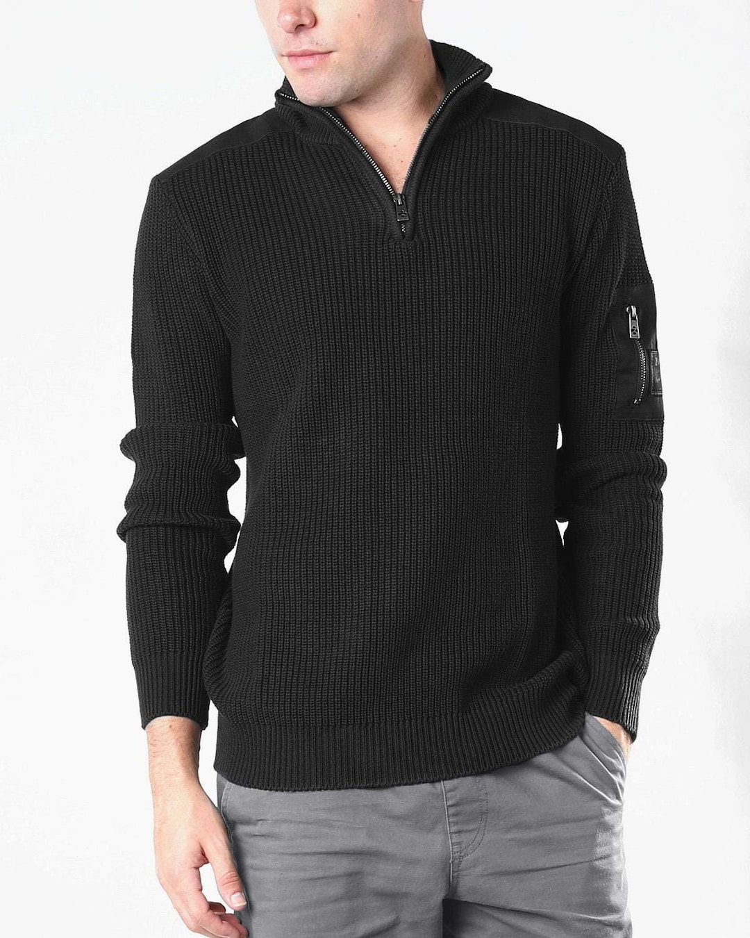 ZIMEGO Mens Long Sleeve Stone Washed Vintage Turtle Neck