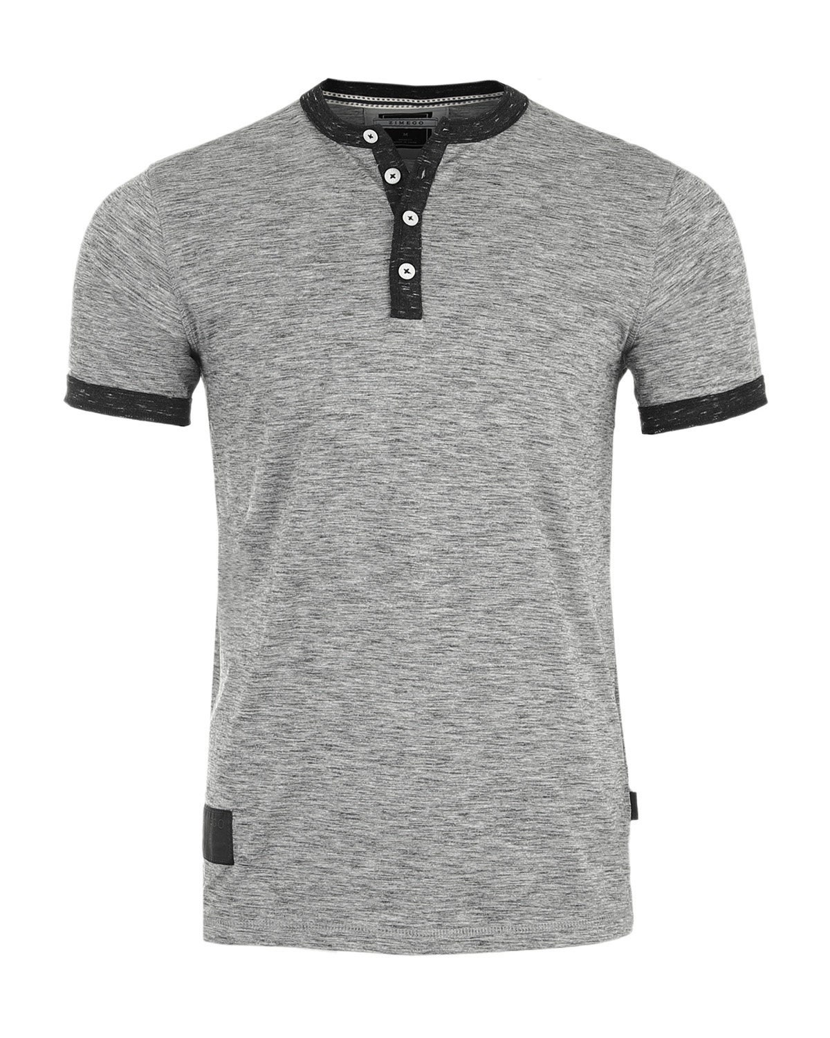 ZIMEGO Men's Short Sleeve Contrast Ringer Button Henley - Etsy