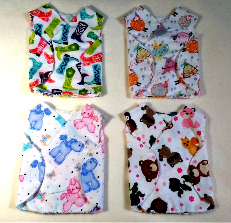 Gift for the Preemie Girl Boy Adorable Smock Bugs and Butterflies Baby Gown MICRO Preemie Hospital Gown Flannel NICU Approved Gown 3-5 lbs