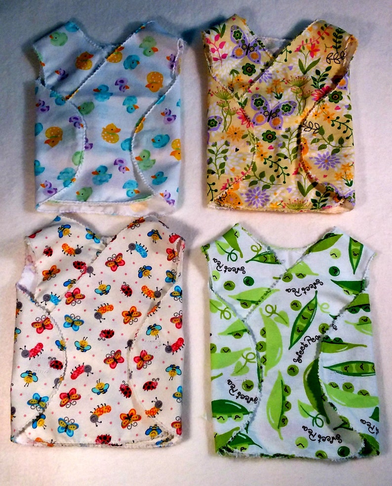 Gift for the Preemie Girl Boy Adorable Smock Bugs and Butterflies Baby Gown MICRO Preemie Hospital Gown Flannel NICU Approved Gown 3-5 lbs