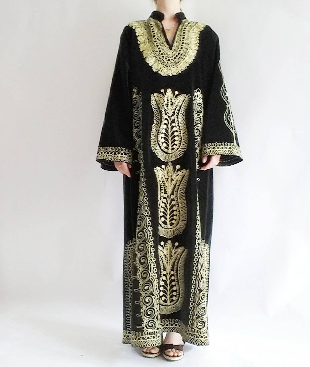 velvet kaftan dress