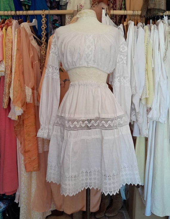 Vintage 50s White Cotton Skirt