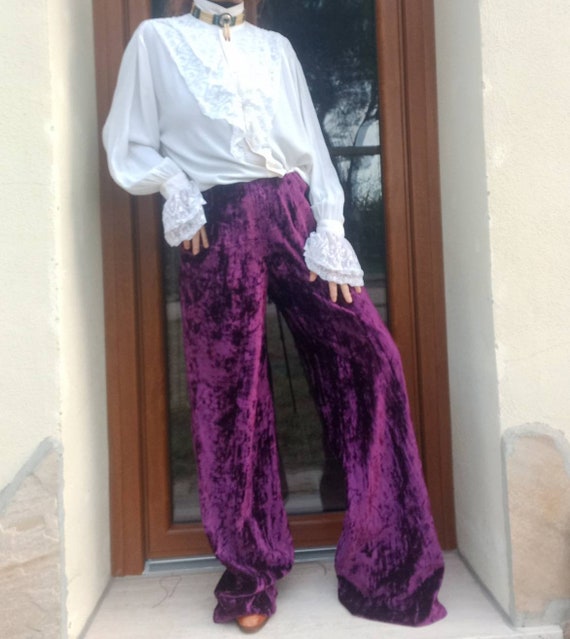 Vintage Wide Velvet Trousers ~ Made in Italy