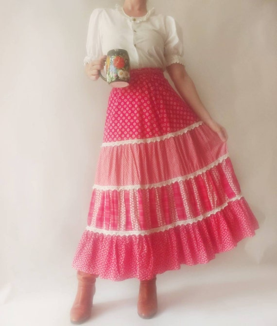Vintage 70s Praerie Patchwork Skirt