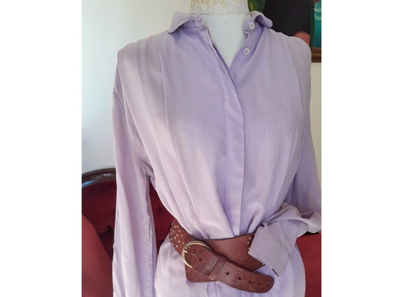 Vintage Liliac Silk Blouse ~ Made in Italy