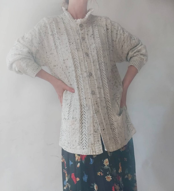 Salt and Pepper Vintage Wool Cardigan