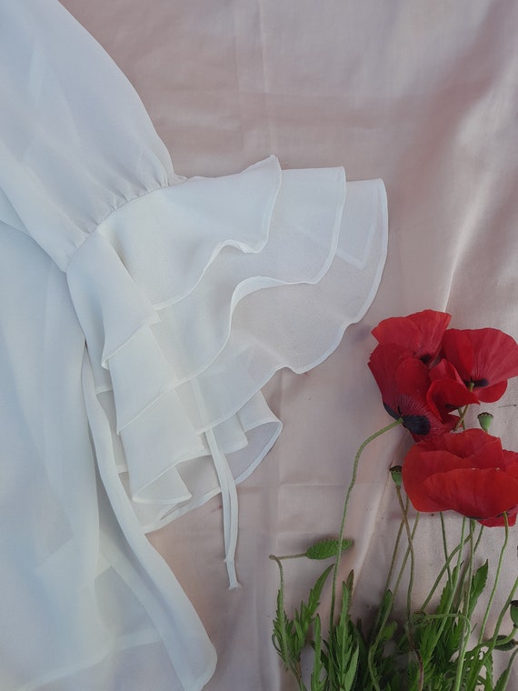 Vintage White Romantic Blouse ~ Max & Co ~ Made i… - image 9