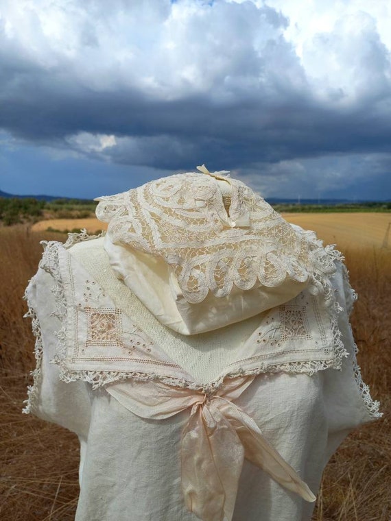 Antique White Lace Hat from Holland