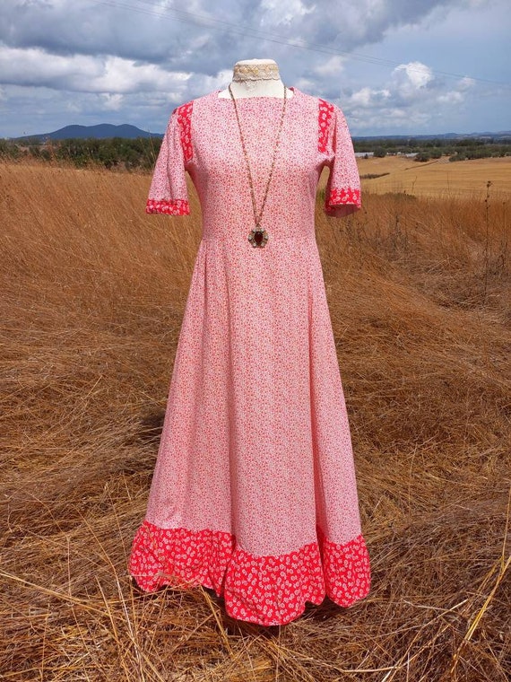 Vintage 70s Praerie Cotton Maxi Dress