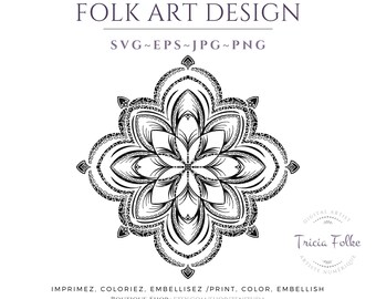 Vector clipart folk art design in format svg, png, jpg, eps to download and print for sticker, sublimation, planner, tattoo, web design