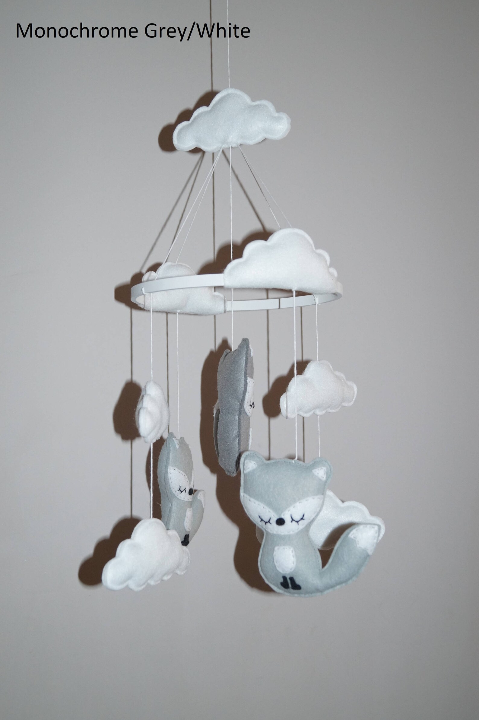 Sleepy Woodland Baby Fox Nursery Mobile Shower Gift Etsy UK