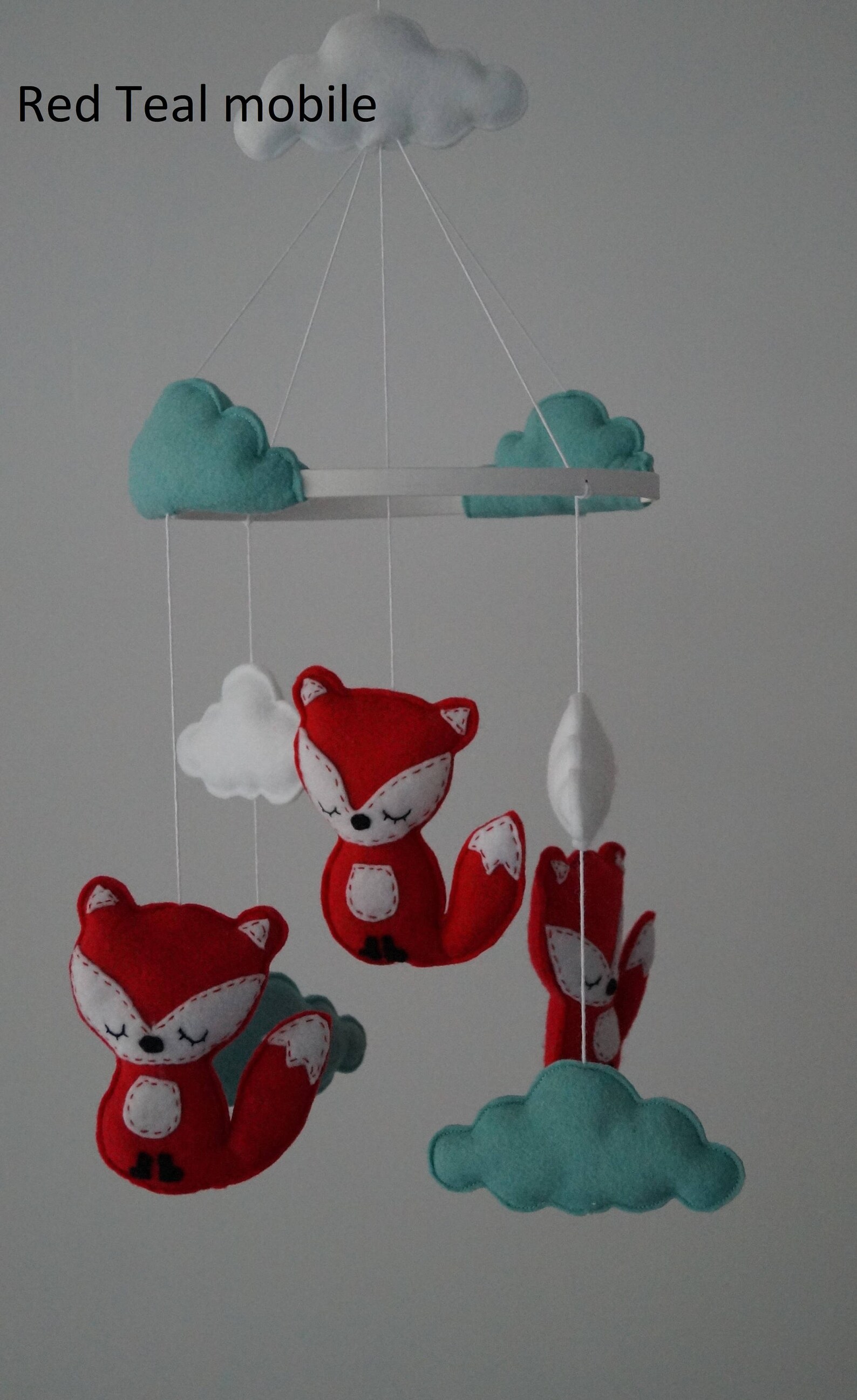 Sleepy Woodland Baby Fox Nursery Mobile Shower Gift Etsy UK