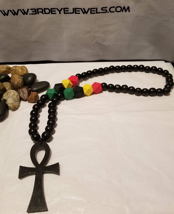 Wooden sale ankh necklace
