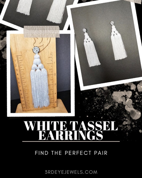 Trendy White  Tassel Dangle Earrings