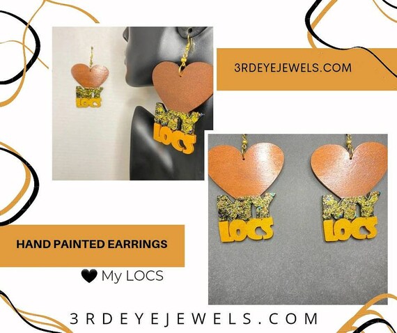 Hand Painted "Love My LOCS" Earrings