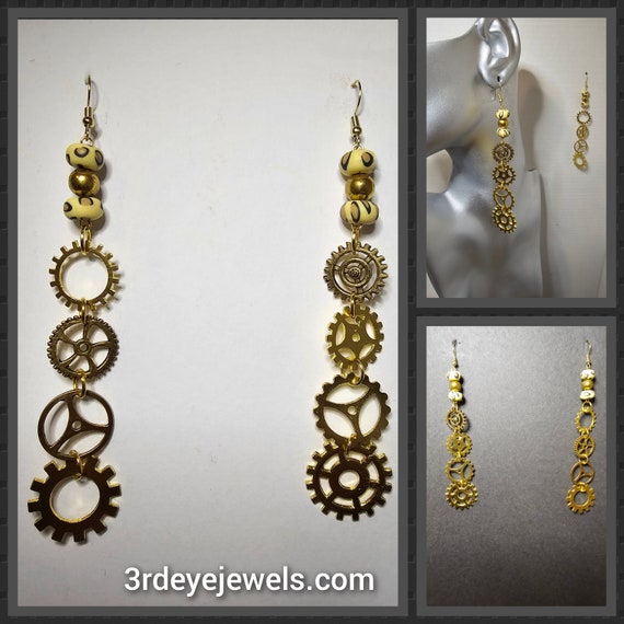 SteamPunk Inspired Fashion Dangle Earrings