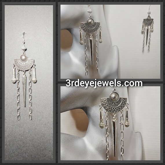 Abstract Microphone Fiend Dangle Earrings