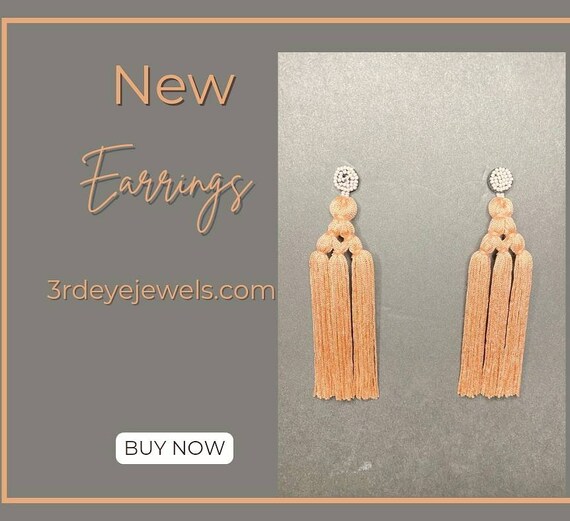 Trendy Nude Colored Tassel Earrings