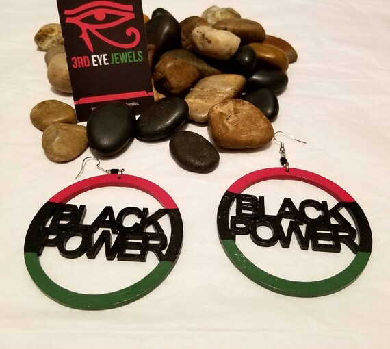 Black Power Hoop Earrings