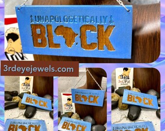 Hand Painted Ice Blue:  Unapologetically Black Africa Earrings