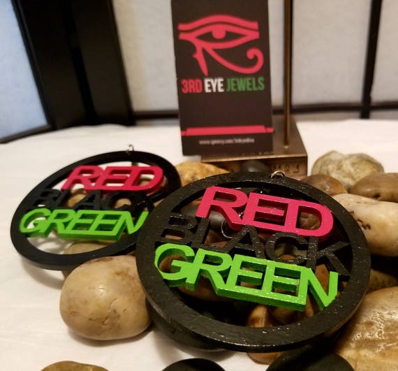 Red Black Green (RBG) Hoop Earrings
