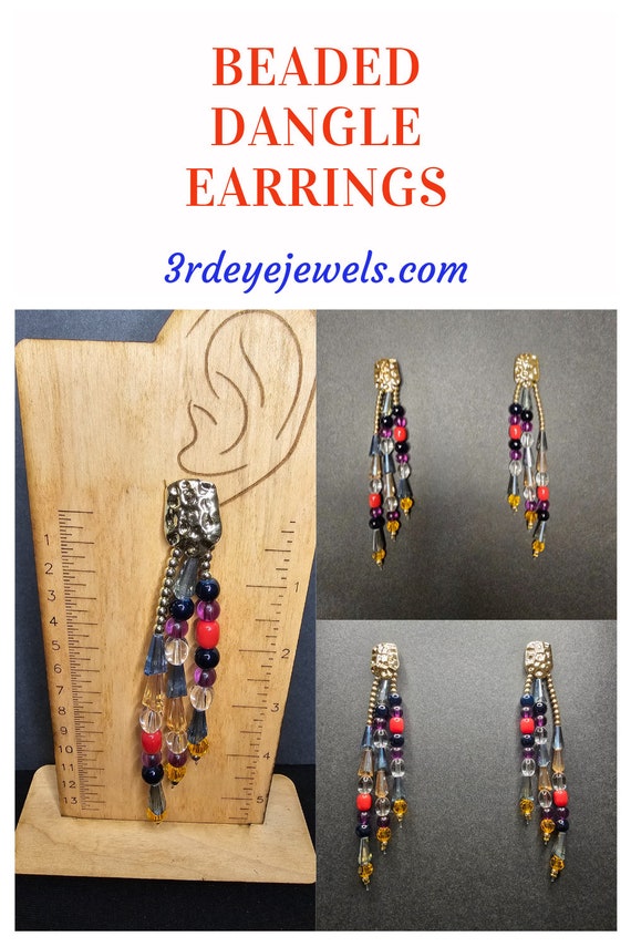 Trendy Beaded Tassel Dangle Earrings