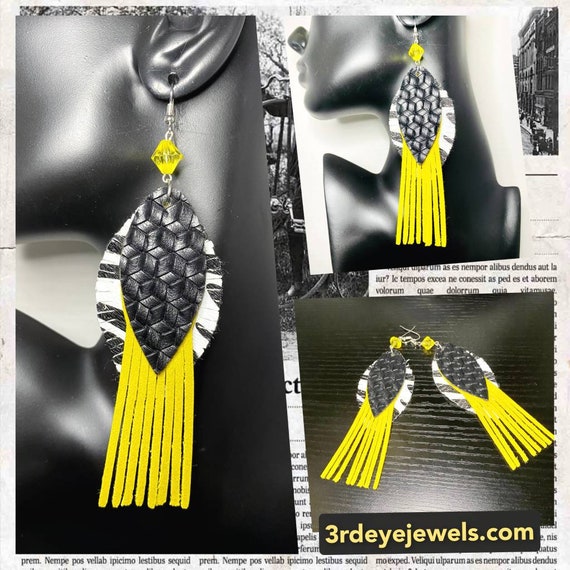 Exotic Animal Print Tassel Earrings