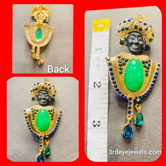 Moorish Jewelry:  Blackamoor Nobleman Fashion Brooch