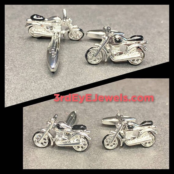 Men's Motorcycle Biker Cufflinks