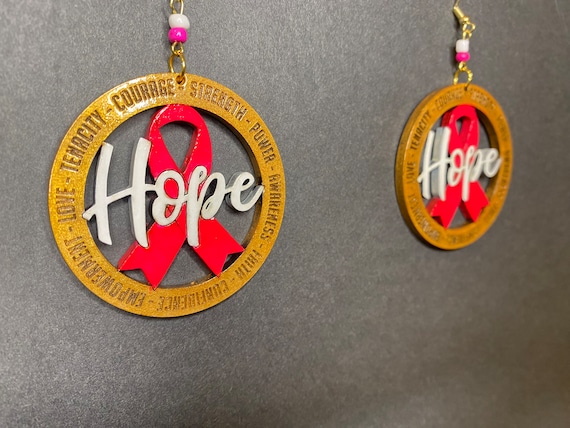 Hope:  Breast Cancer Awareness Earrings