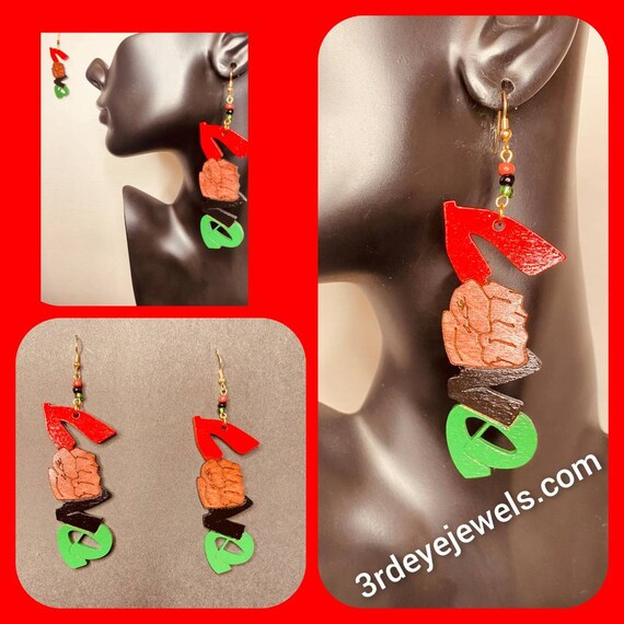 RBG: Black Love Dangle Earrings