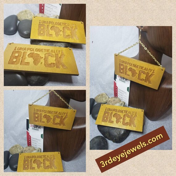 Hand Painted Gold: Chain Dangle Unapologetically Black Earrings