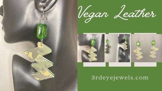 Camouflage Abstract Vegan Leather Earrings