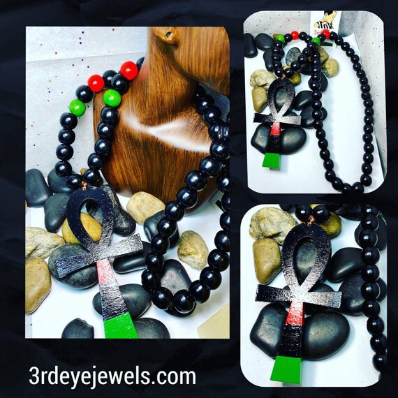 Hand Painted RBG Wood Bead Necklace