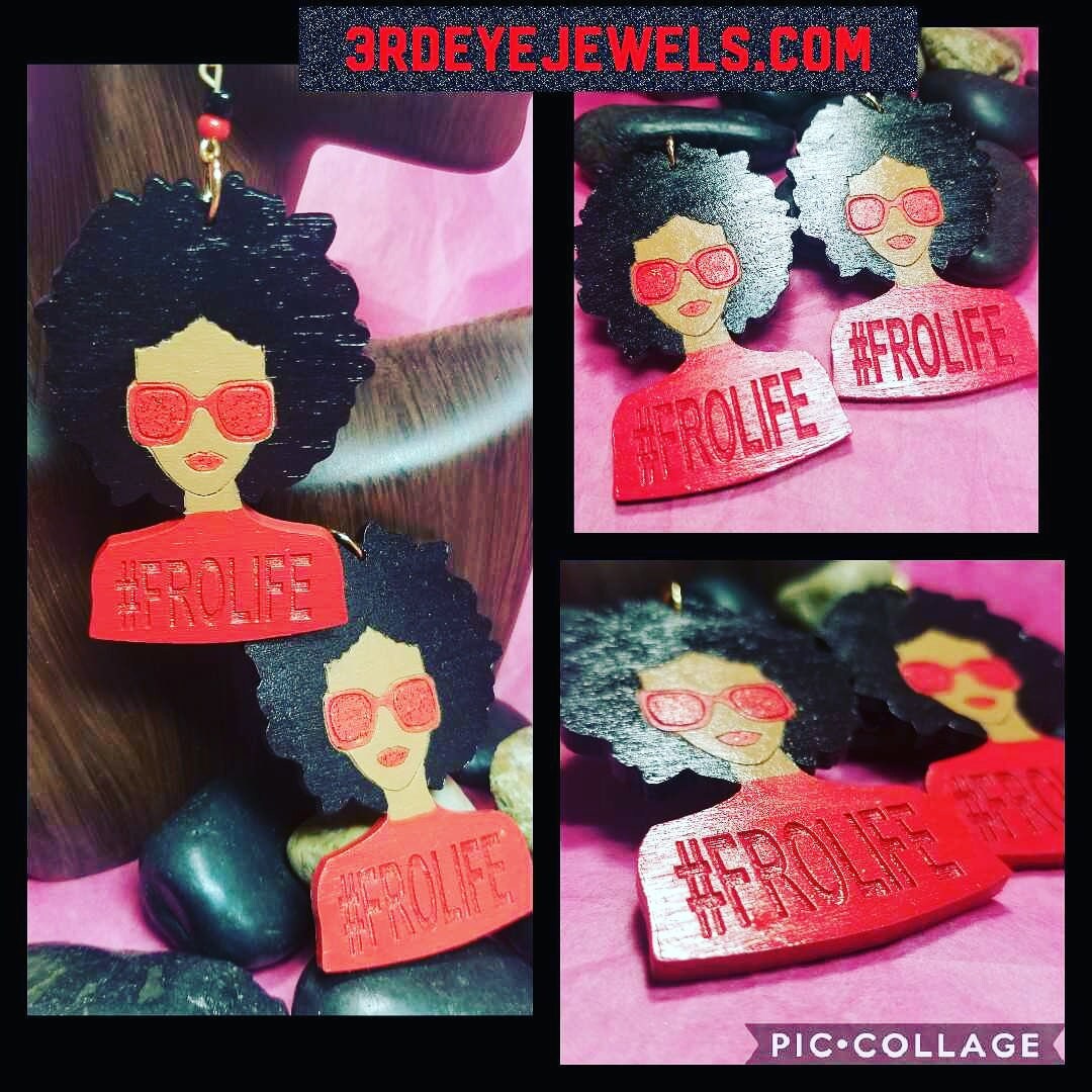 Hand painted FRO LIFE Earrings